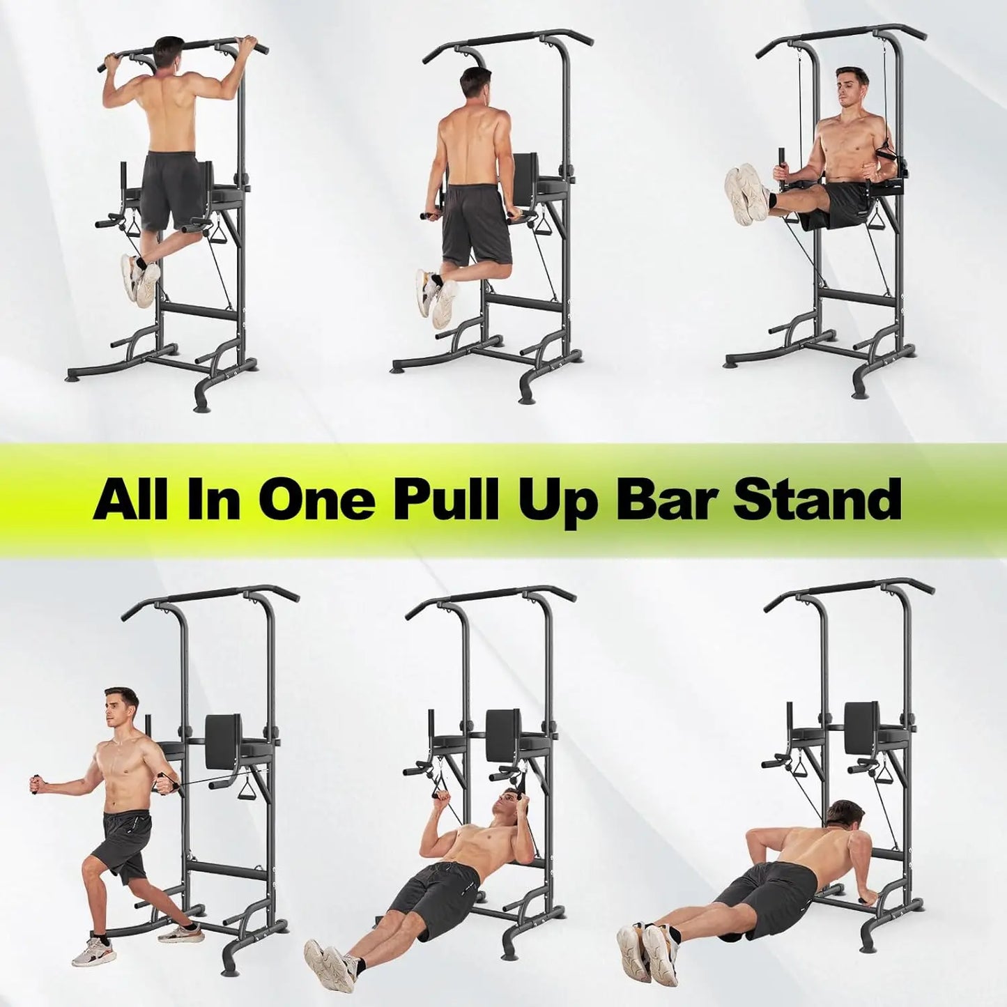 Power Tower Dip Station Pull Up Bar Multi-Function