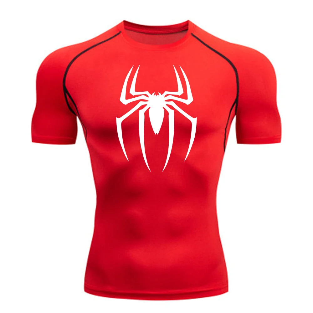 Men's Spider Print Compression Shirt