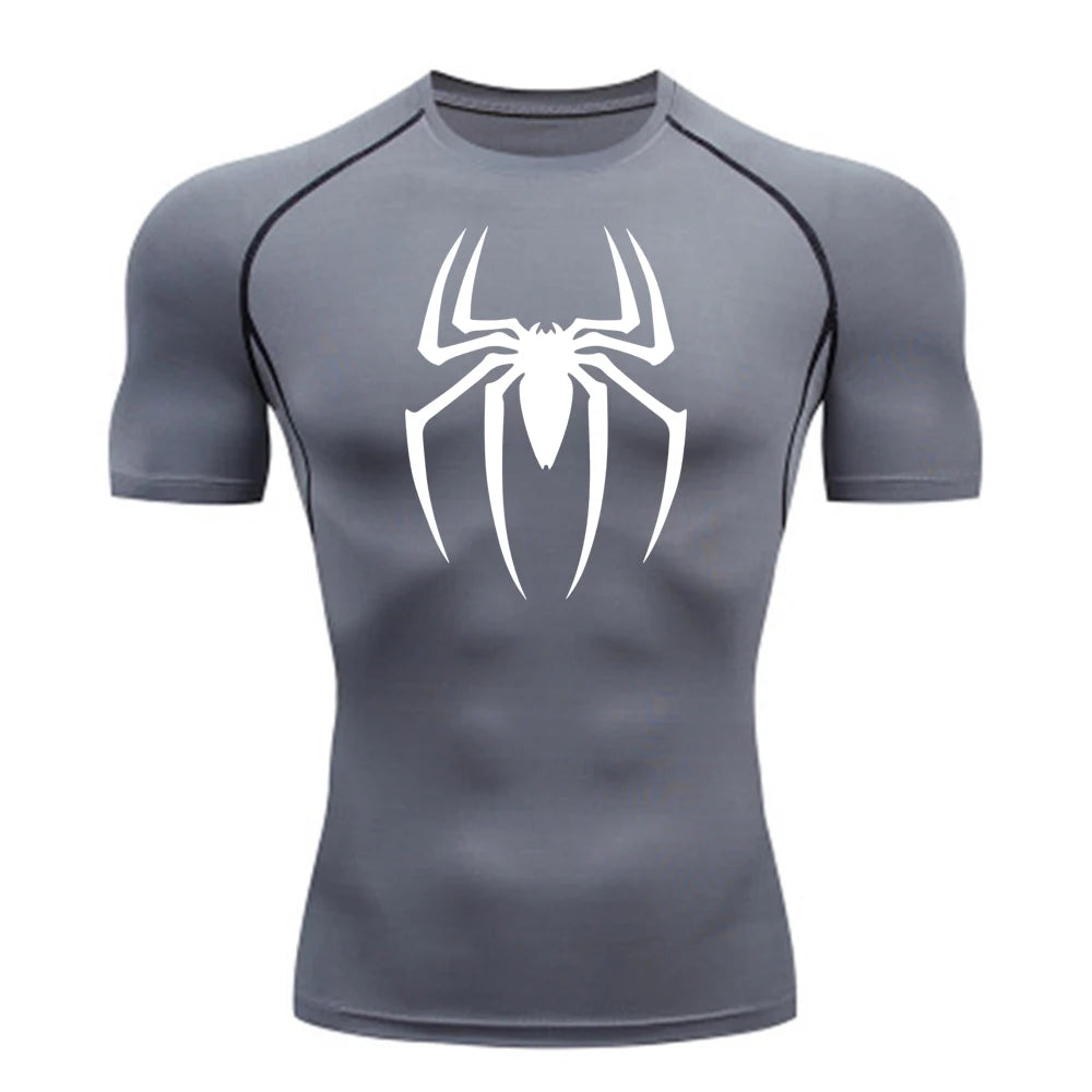 Men's Spider Print Compression Shirt