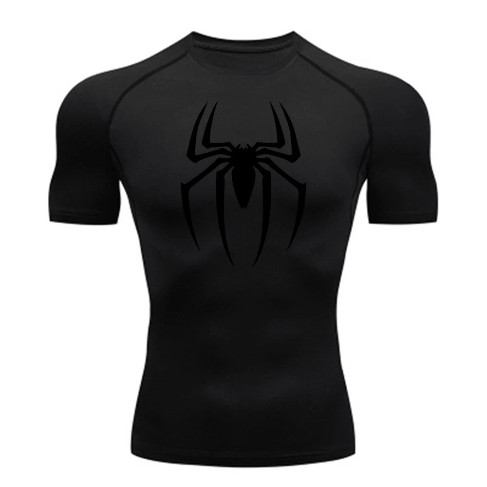 Men's Spider Print Compression Shirt