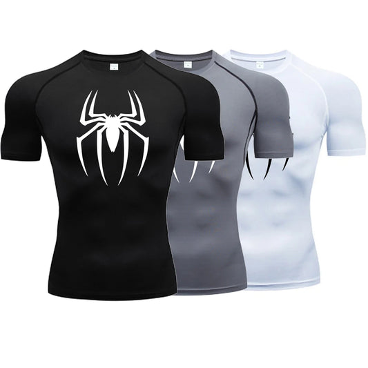 Men's Spider Print Compression Shirt