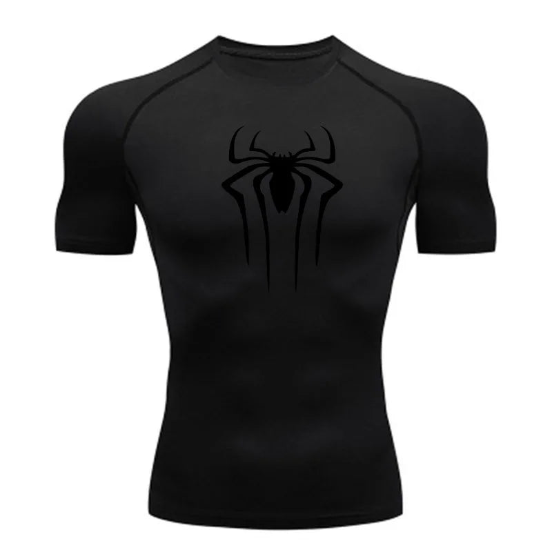 Men's Spider Print Compression Shirt