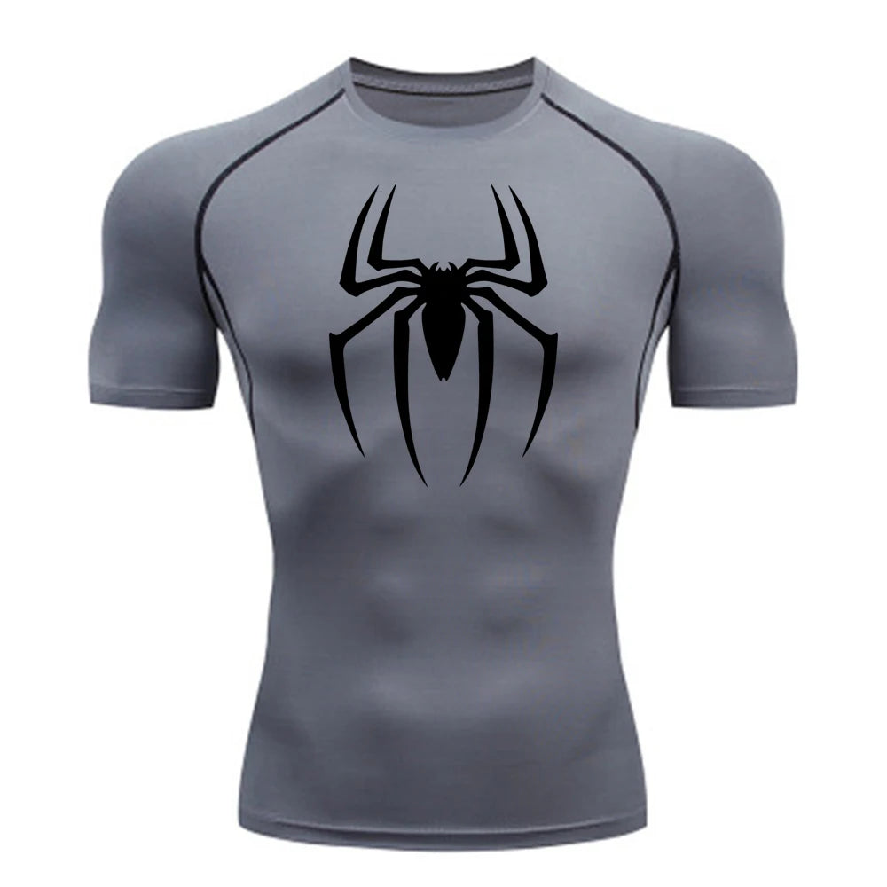 Men's Spider Print Compression Shirt