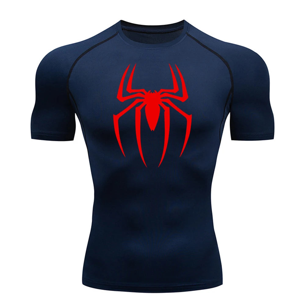 Men's Spider Print Compression Shirt