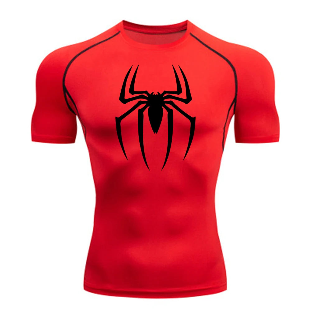 Men's Spider Print Compression Shirt