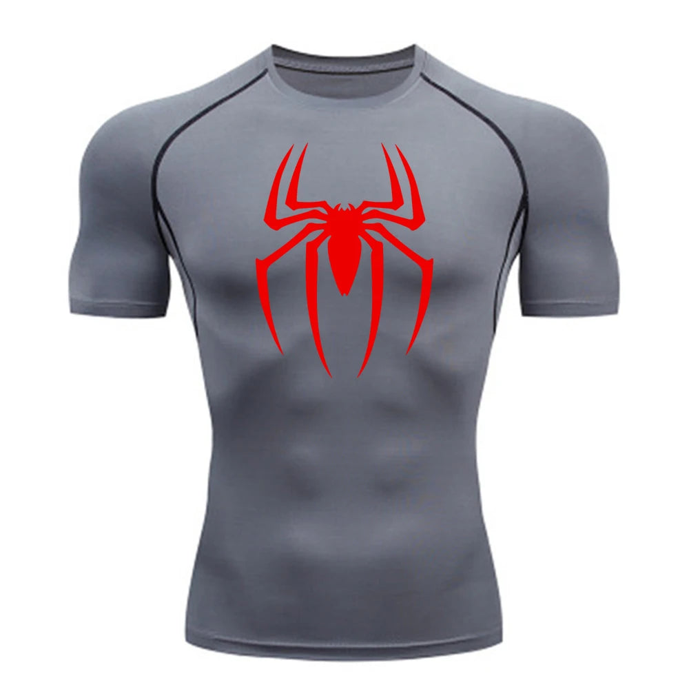 Men's Spider Print Compression Shirt